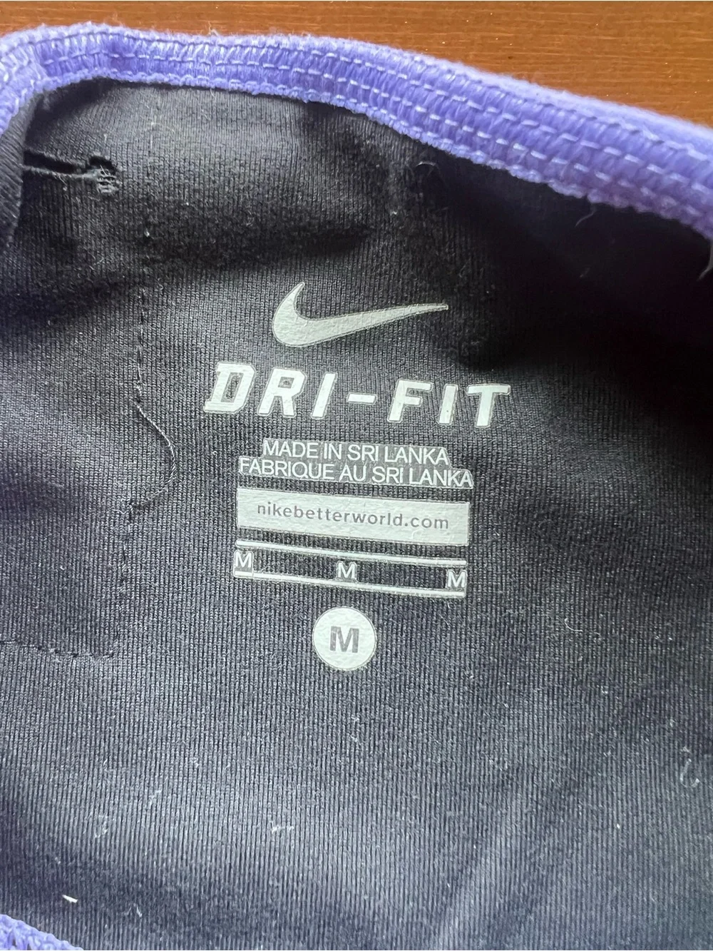 Nike Dri-FIT Women's Purple Solid Cropped Pull-On Yoga Pants Size M Regular #283
